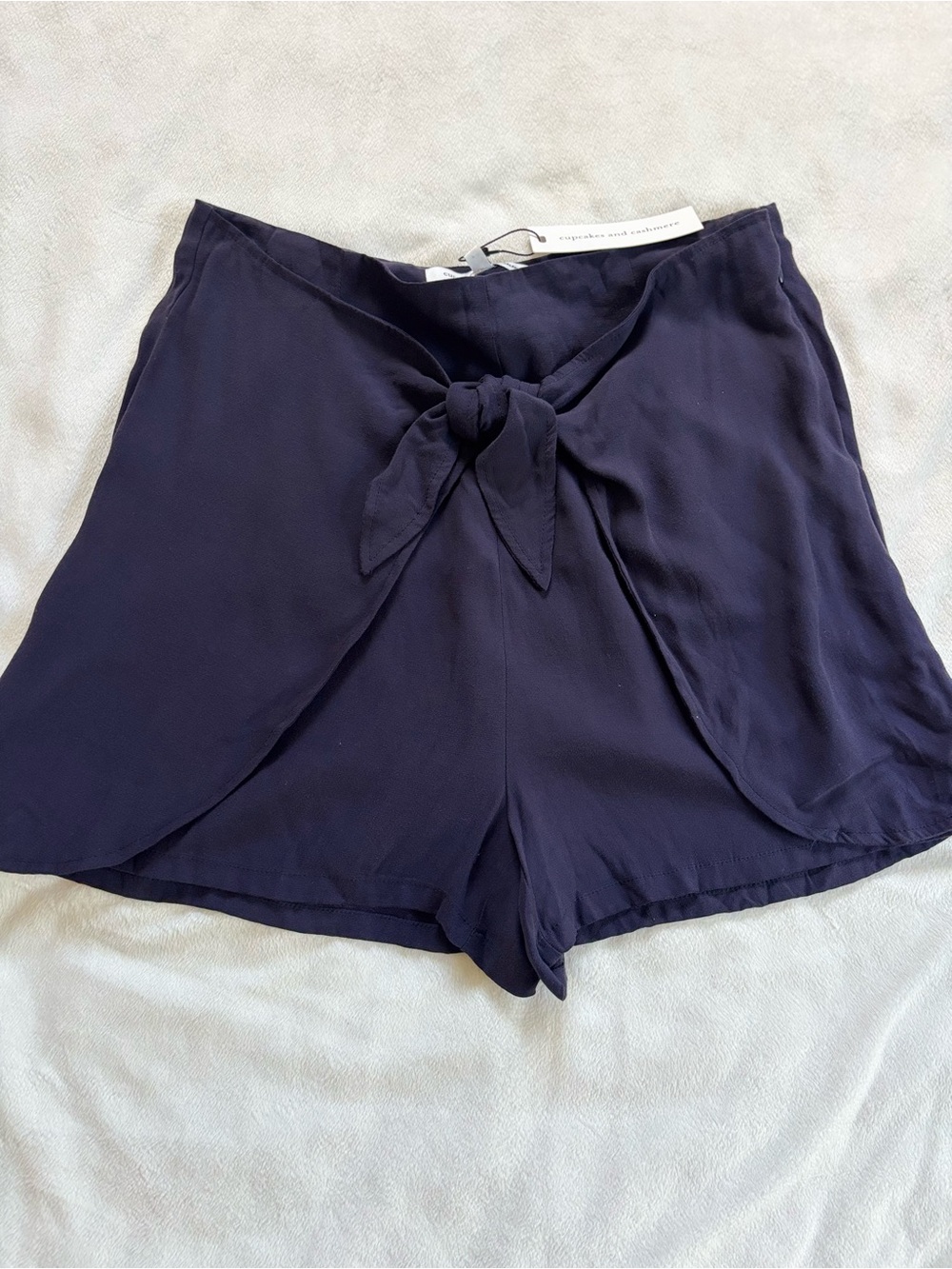 cupcakes & cashmere Navy Tie-Front Shorts